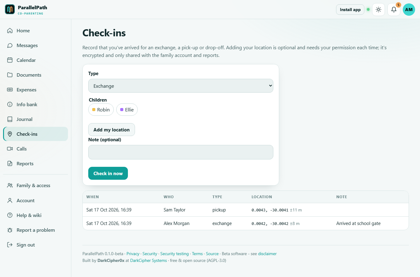Check-ins
