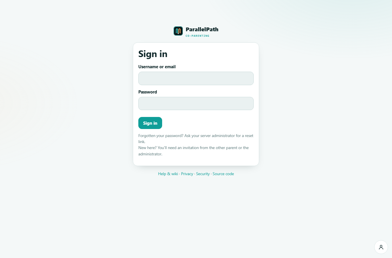 Sign-in page