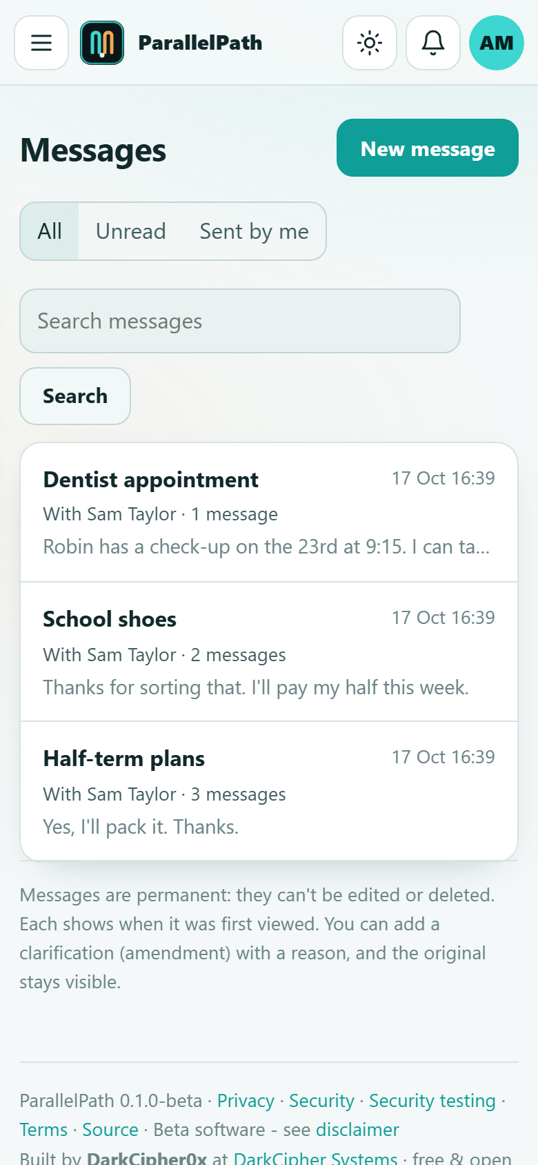 Mobile messages