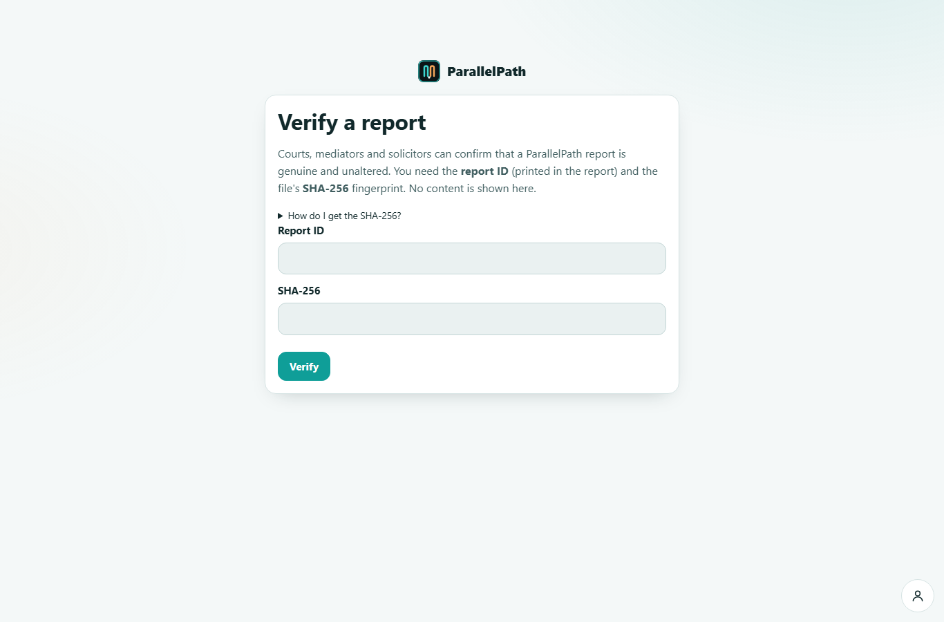 Verify a report